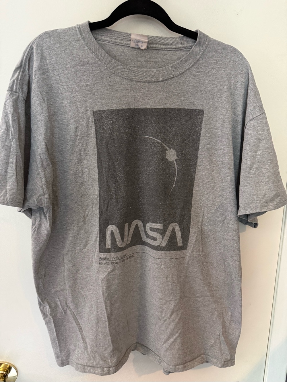 NASA Apollo 12 Eclipse Graphic T-Shirt Gray XL Unisex Space Tee